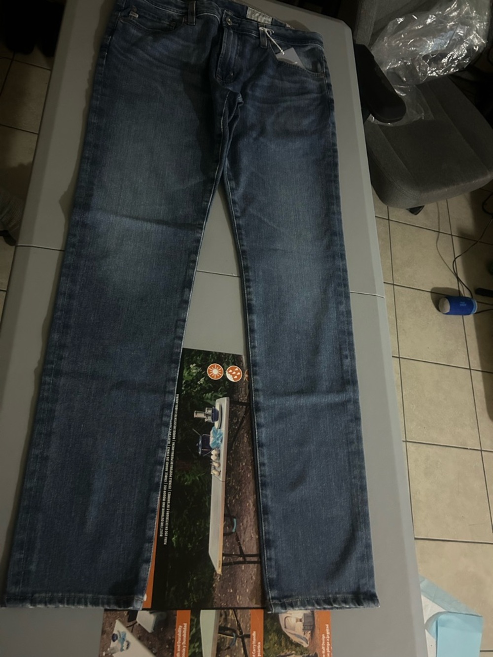 Ag Adriano Goldschmied Men's Slim Jeans in Dark Blue Wash